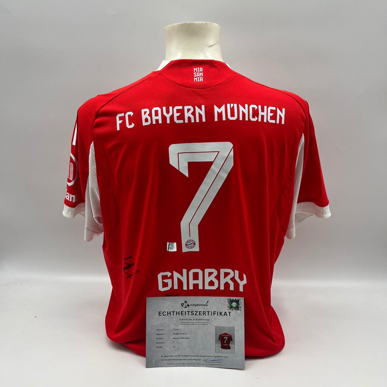 Bayern München Authentic-Trikot Serge Gnabry signiert Autogramm Adidas COA XL