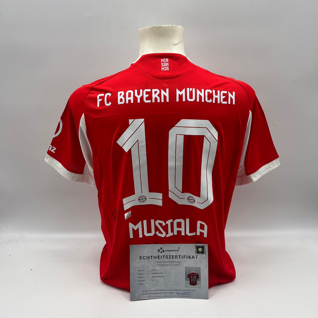Bayern München Authentic-Trikot Jamal Musiala signiert Autogramm Adidas COA L