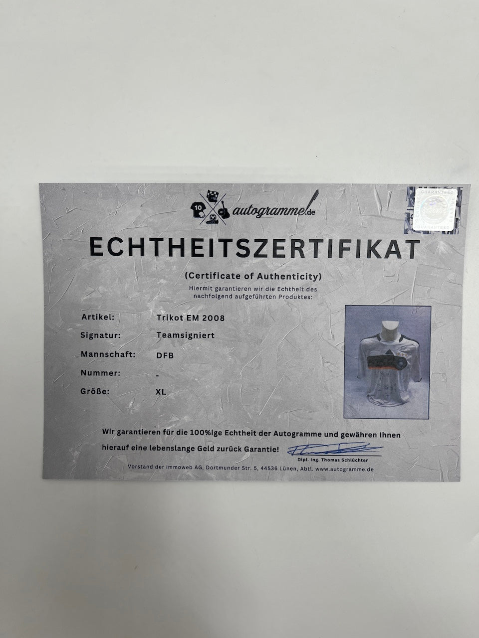 Germany jersey em 2008 team signed autograph adidas DFB XL