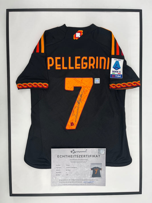 AS Rom Trikot Lorenzo Pellegrini signiert im Rahmen COA Adidas Fußball 140