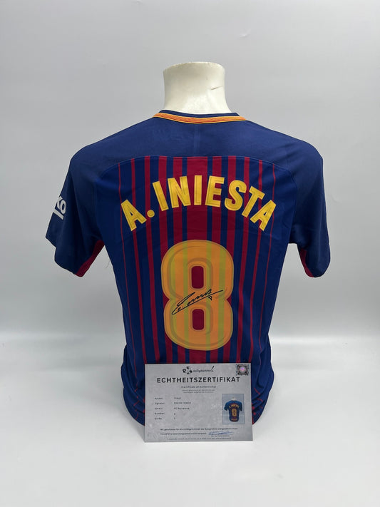 FC Barcelona Trikot Andres Iniesta signiert Autogramm LaLiga Nike COA neu S