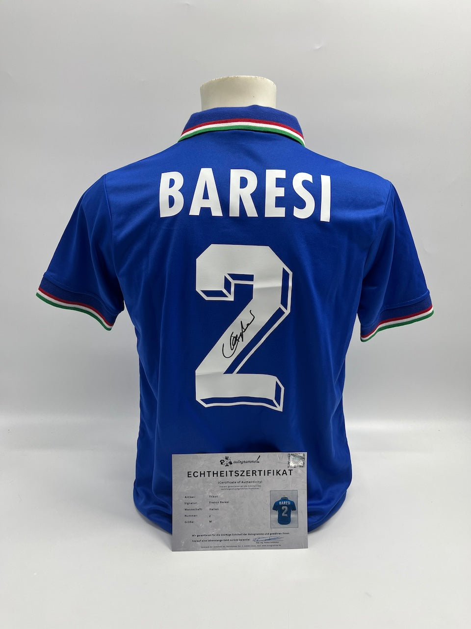 Italy repro jersey franco baresi signed autograph coa m