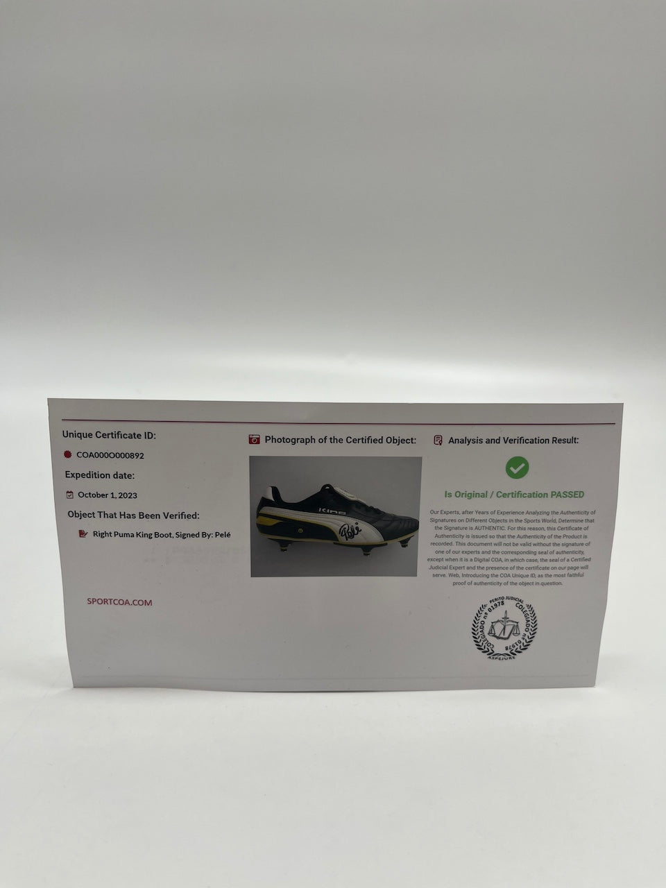 Football shoe Pele signs showmaster Brazil world champion Puma Selecao Coa