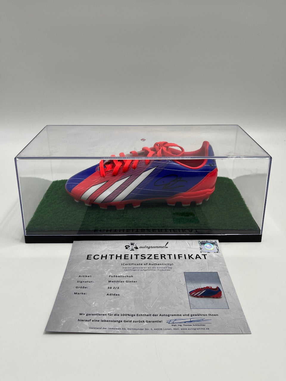 Football shoe Matthias Ginter signed football Bundesliga Adidas