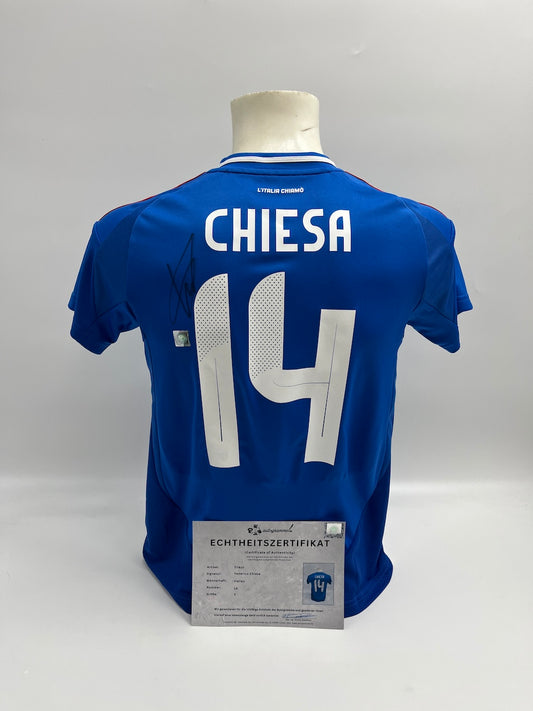 Italien Trikot Federico Chiesa signiert Autogramm Adidas neu S