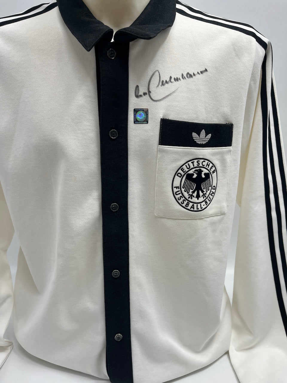DFB Repro Trainingsjacke Franz Beckenbauer signiert Autogramm Adidas COA L