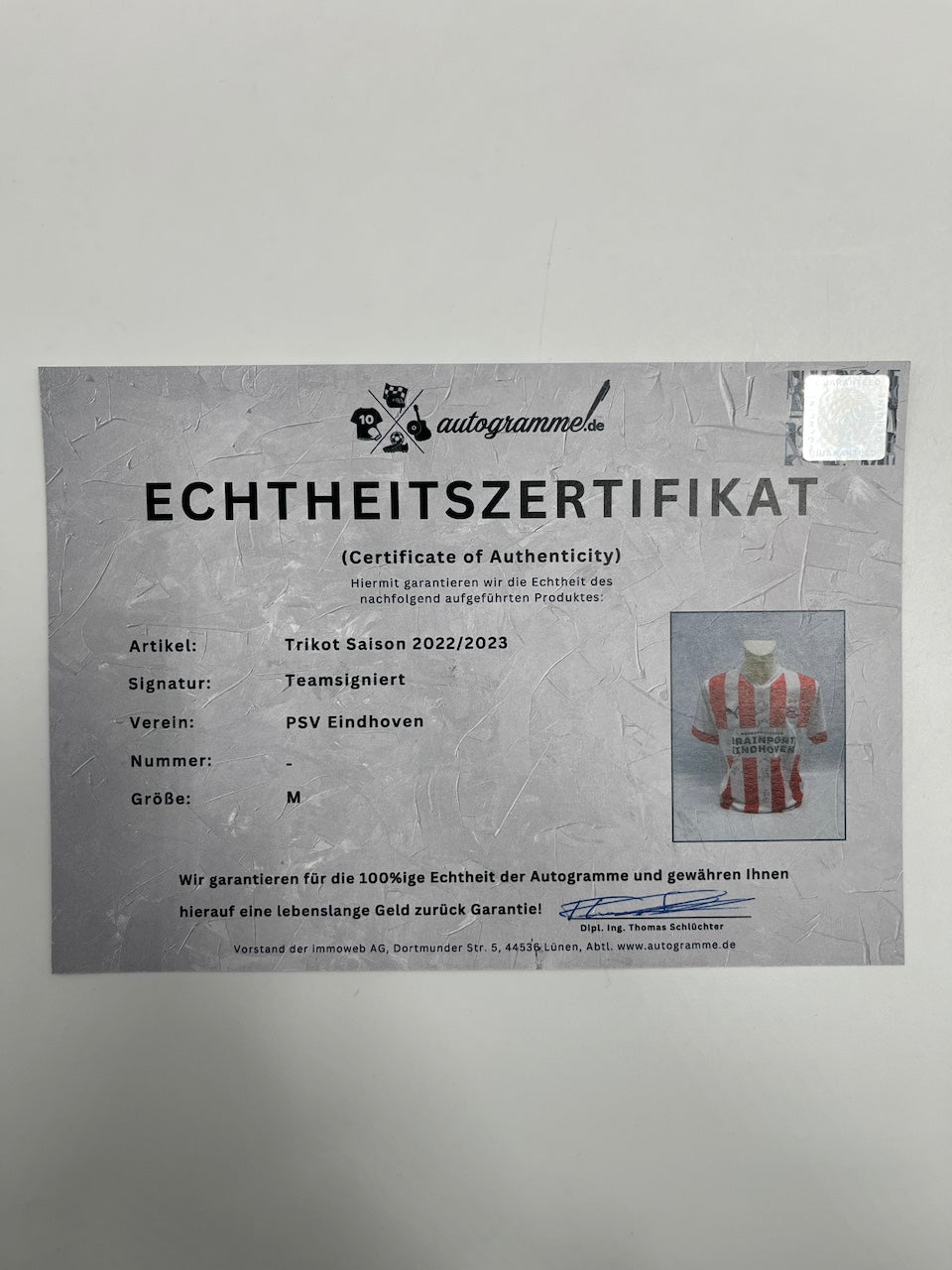 PSV Eindhoven Trikot team signed season 2022/2023 autograph Netherlands M