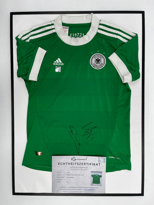 DFB Trikot Leroy Sane und Serge Gnabry signiert im Rahmen COA Adidas 152