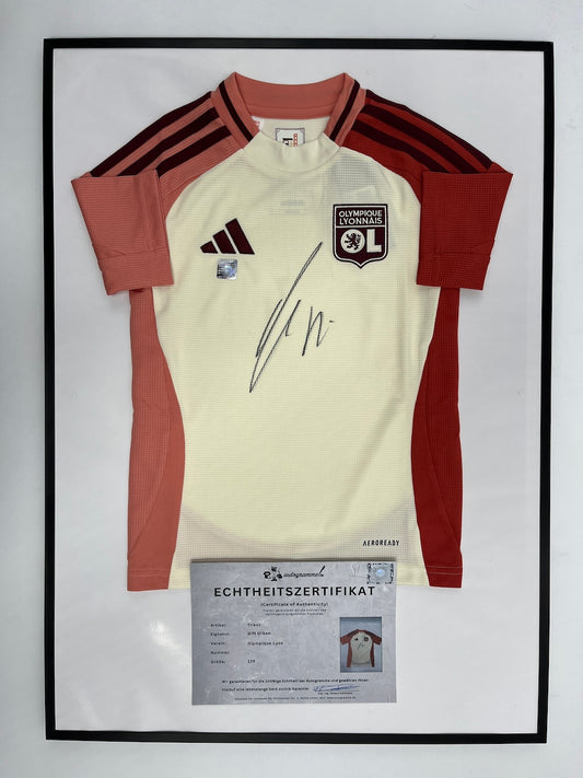 Olympique Lyon Trikot Gift Orban signiert im Rahmen COA Adidas Fußball 128