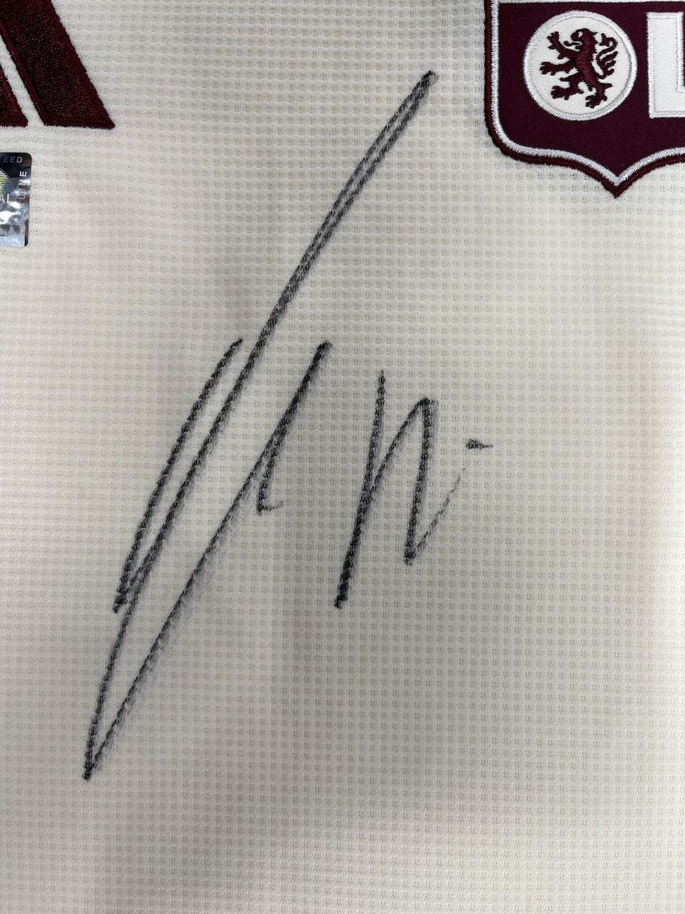 Olympique Lyon jersey Gift Orban signed in CoA Adidas Football 128