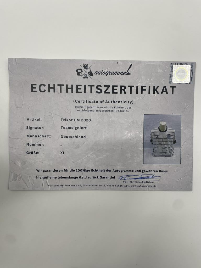 Germany Jersey Euro 2020 Team Signed DFB Adidas XL