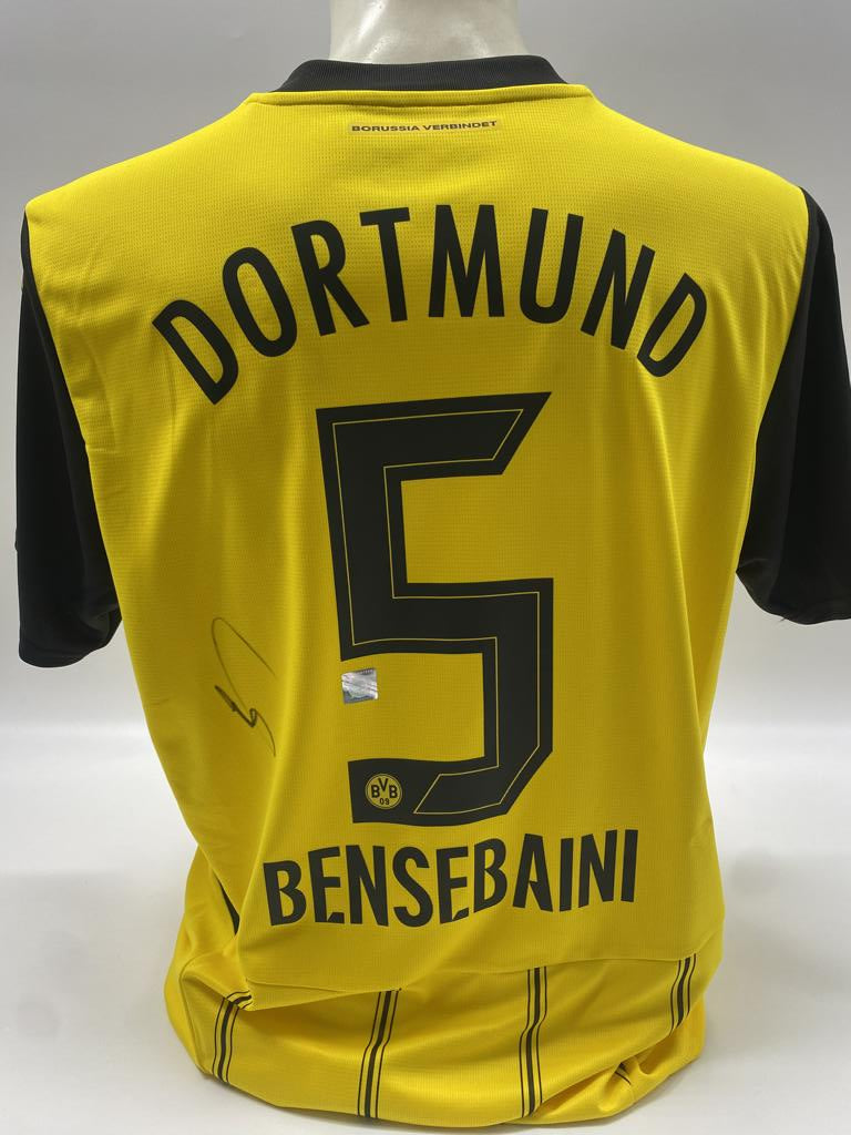 Borussia Dortmund jersey signed by Ramy Bensebaini, BVB new, Puma signed, size L