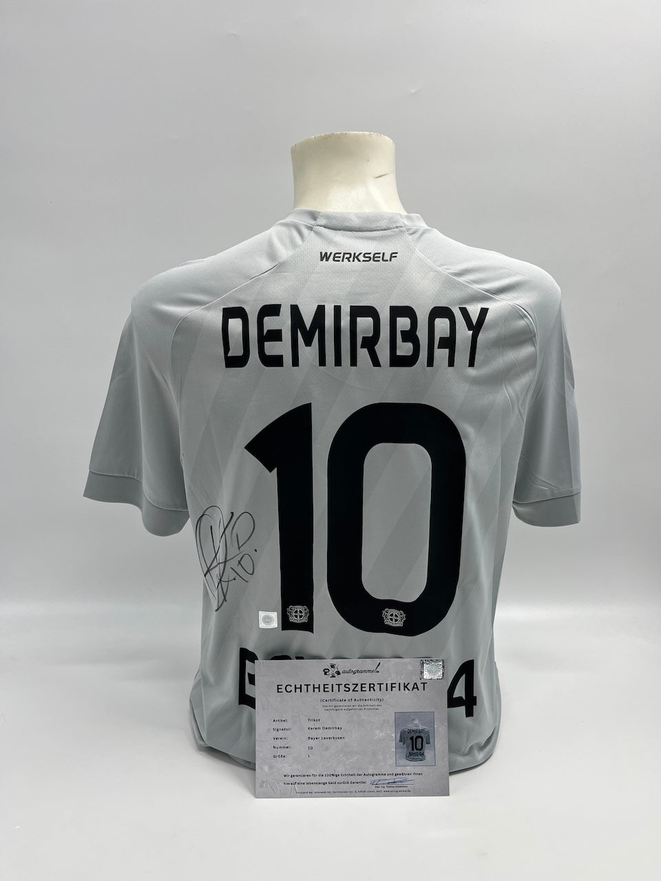 Match prepared Bayer Leverkusen player jersey Kerem Demirbay signed L