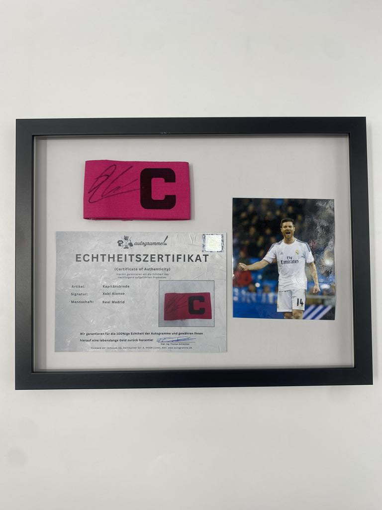 Kapitänsbinde Xabi Alsonso signiert im Rahmen Real Madrid Fußball COA Autogramm