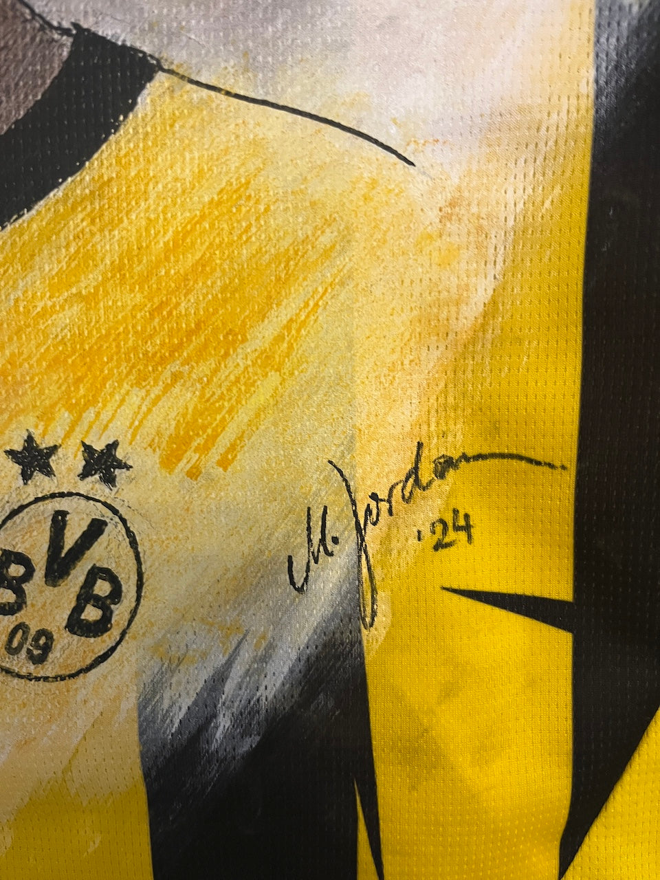 BVB jersey portrait felix nmecha hand painted puma l