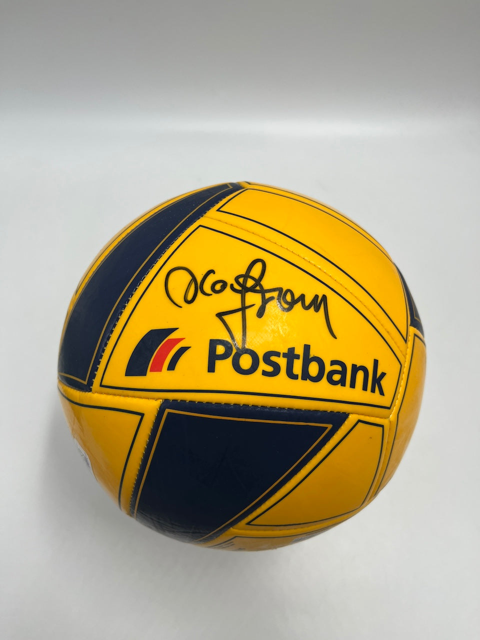Fußball Olaf Thon signiert Postbank Schalke Autogramm Ball