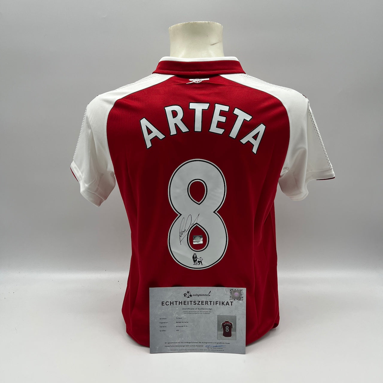 Arsenal London Trikot Mikel Arteta signiert Autogramm Puma 40