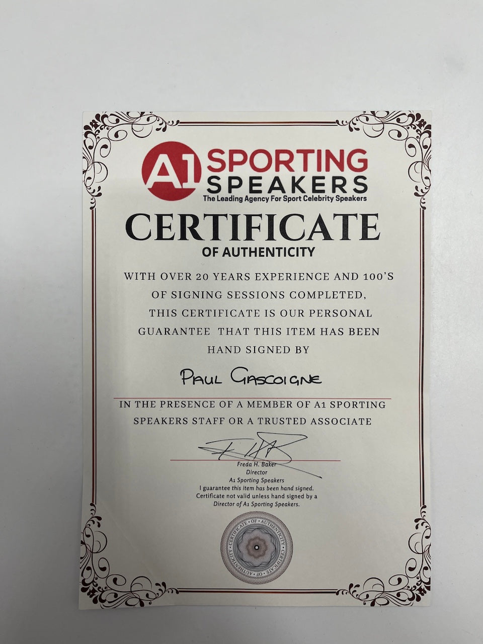 England Repro Trikot Paul Gascoigne signiert Autogramm COA XXL