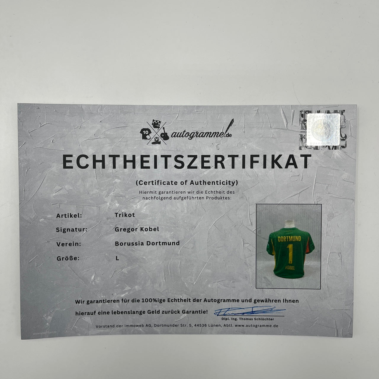 Borussia Dortmund Trikot Gregor Kobel signiert BVB Puma L