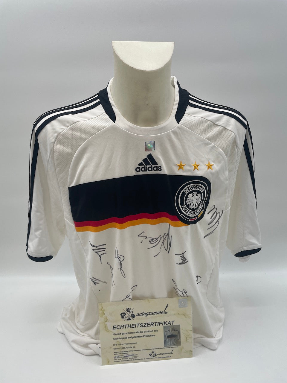 Germany jersey em 2008 team signed autograph football DFB adidas new XL