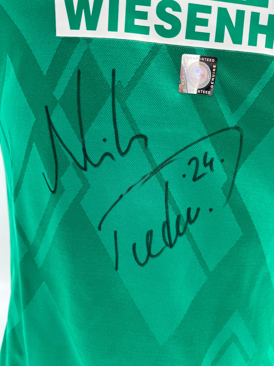 Werder Bremen Women's jersey Nils Petersen signed autograph Umbro 34