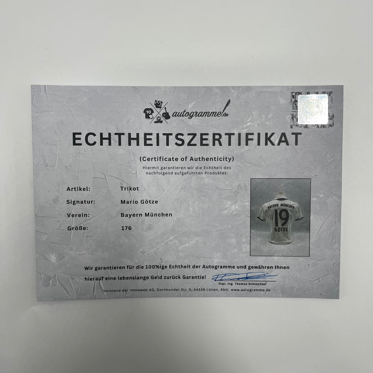 Bayern München Trikot Mario Götze signiert Autogramme Adidas 176