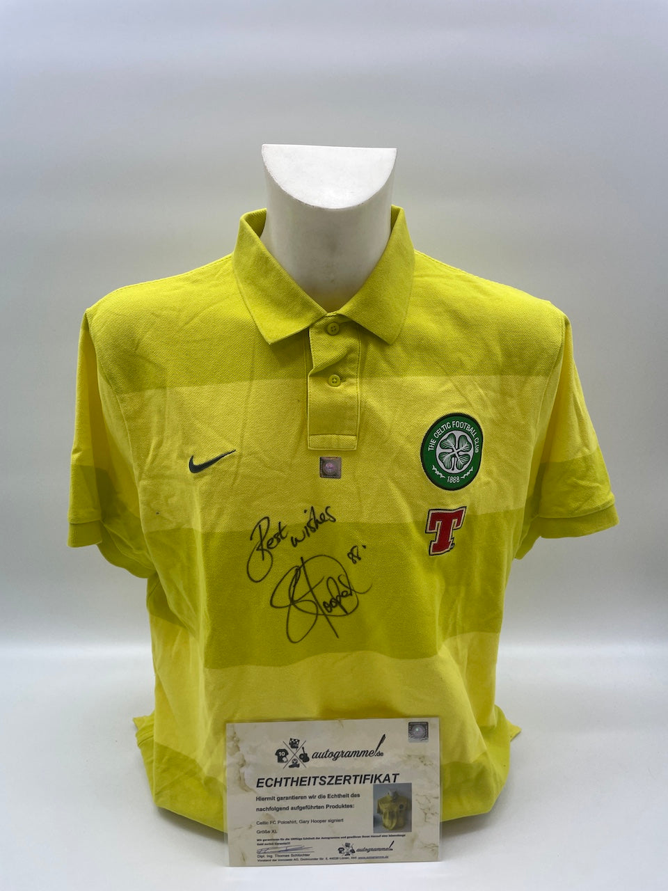Celtic Glasgow Poloshirt Gary Hooper signed Coa Nike Scotland XL