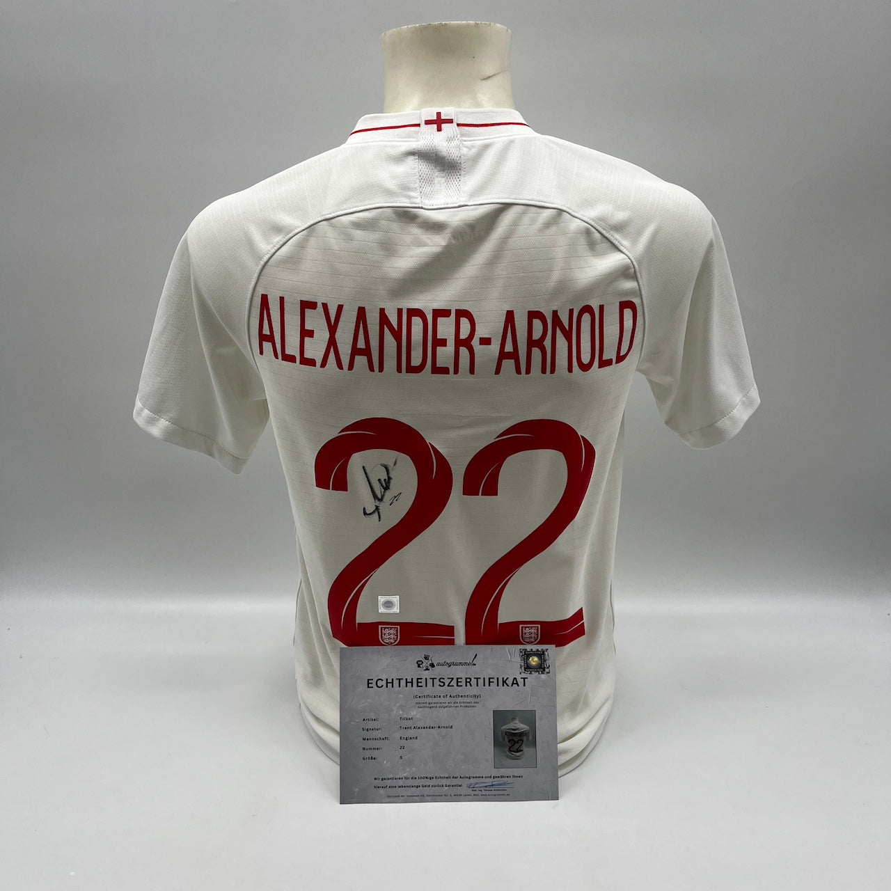 England Trikot Trent Alexander-Arnold signiert Autogramm Nike COA neu S