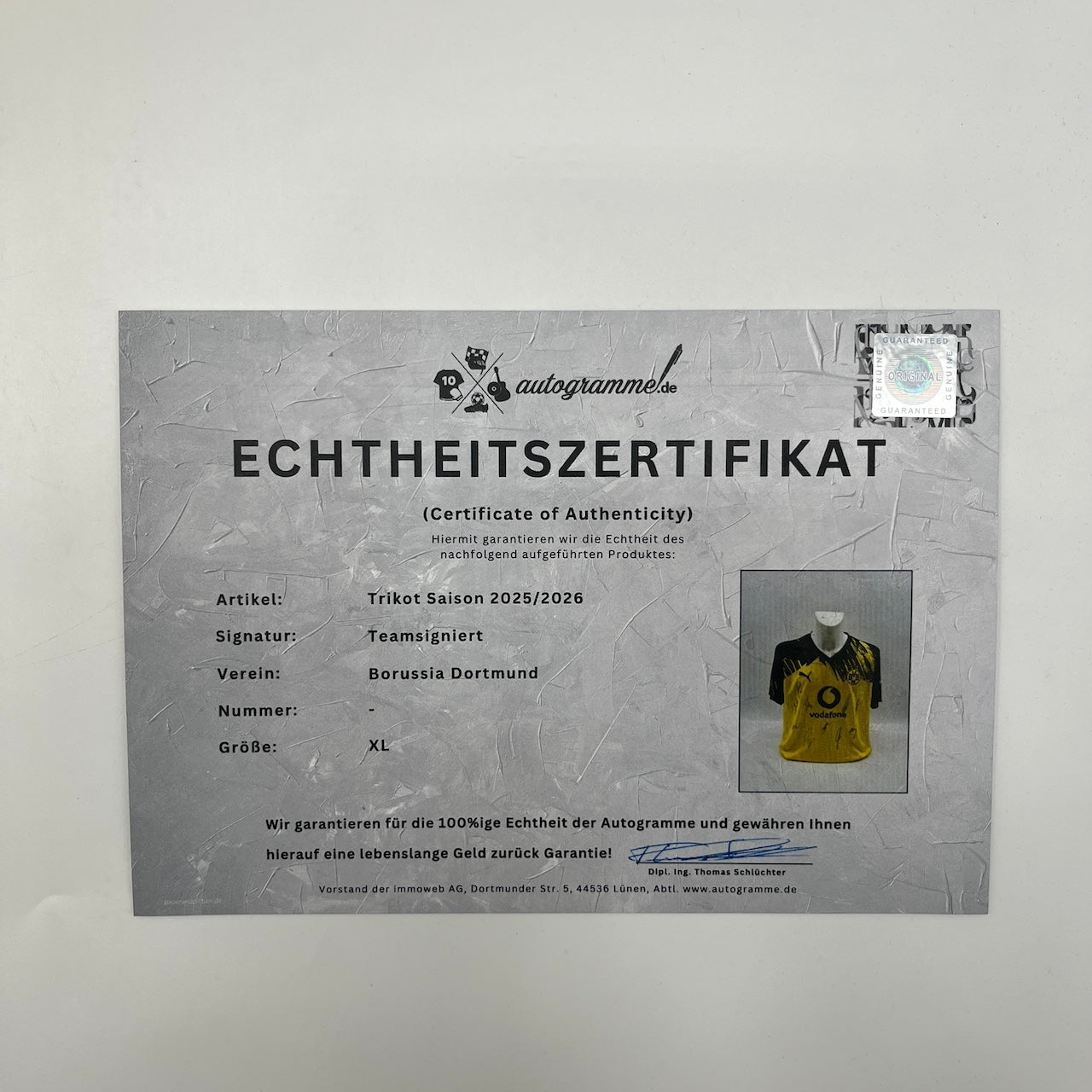BVB Trikot 2025/2026 Teamsigniert Borussia Dortmund Puma XL neu