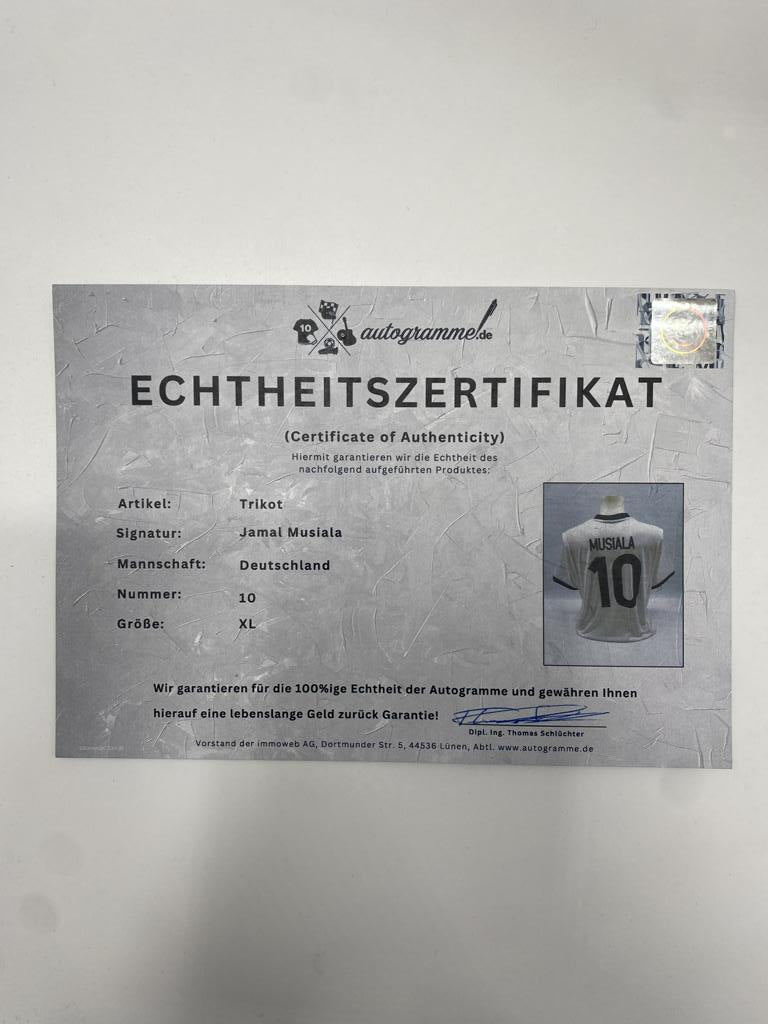DFB jersey Jamal Musiala signed COA Germany autograph Adidas XL