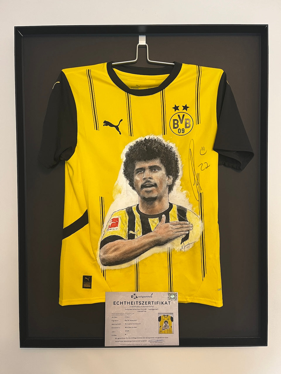 Borussia Dortmund jersey portrait karim adeyemi hand painted bvb puma m
