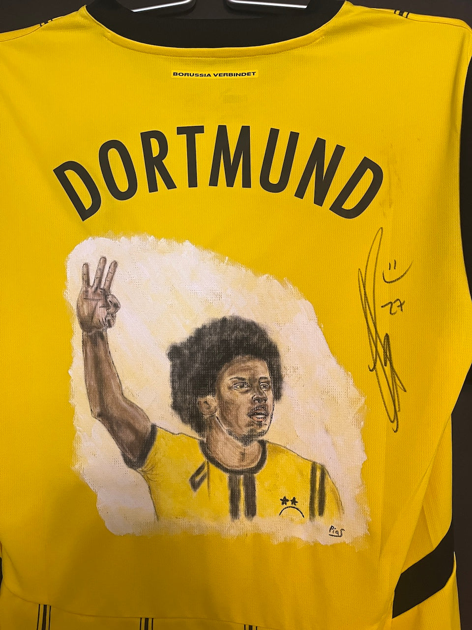 Borussia Dortmund jersey portrait karim adeyemi hand painted puma l