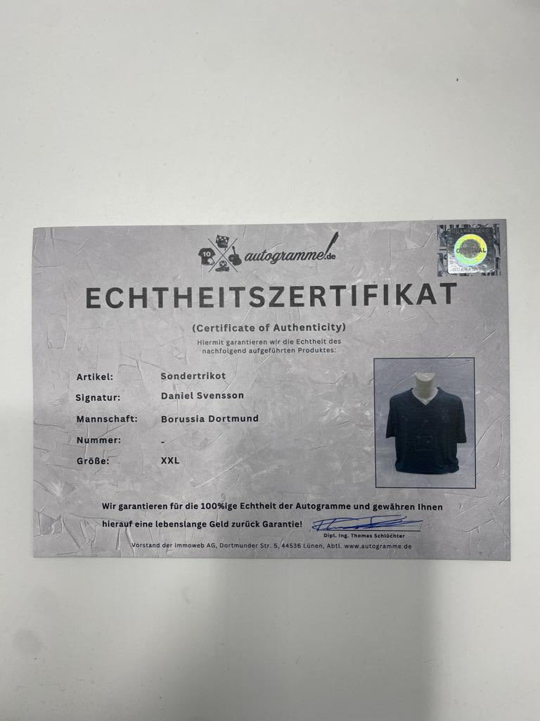 Borussia Dortmund special edition jersey signed by Daniel Svensson, autographed, Puma BVB XXL