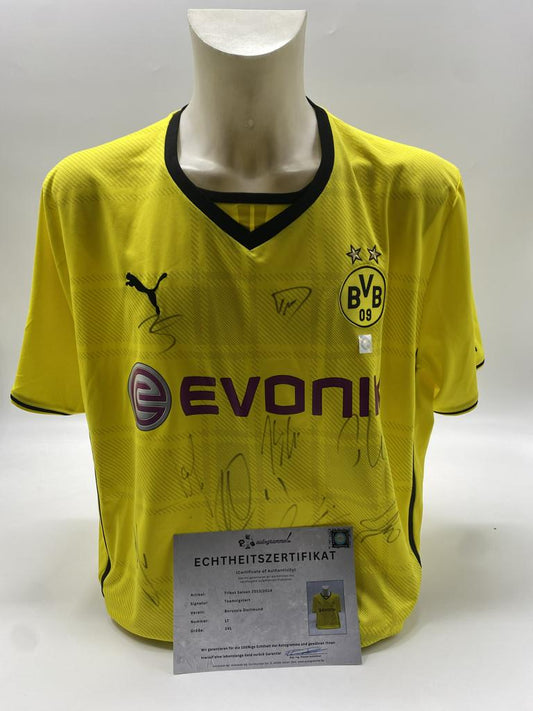 BVB Trikot 2013/2014 Teamsigniert Borussia Dortmund COA Puma 3XL