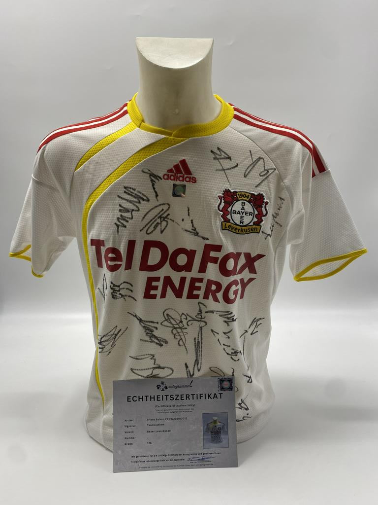 Bayer Leverkusen jersey, 2009/2010/2011 season, team signed, autographed, Adidas 176
