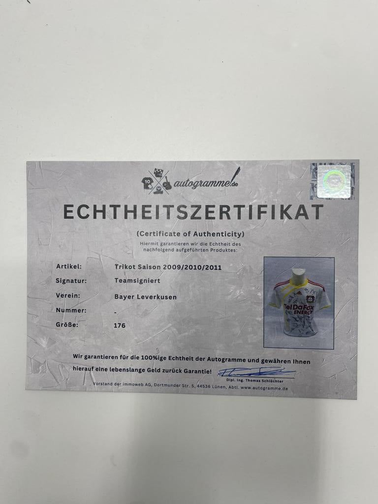 Bayer Leverkusen Trikot Saison 2009/2010/2011 Teamsigniert Autogramm Adidas 176