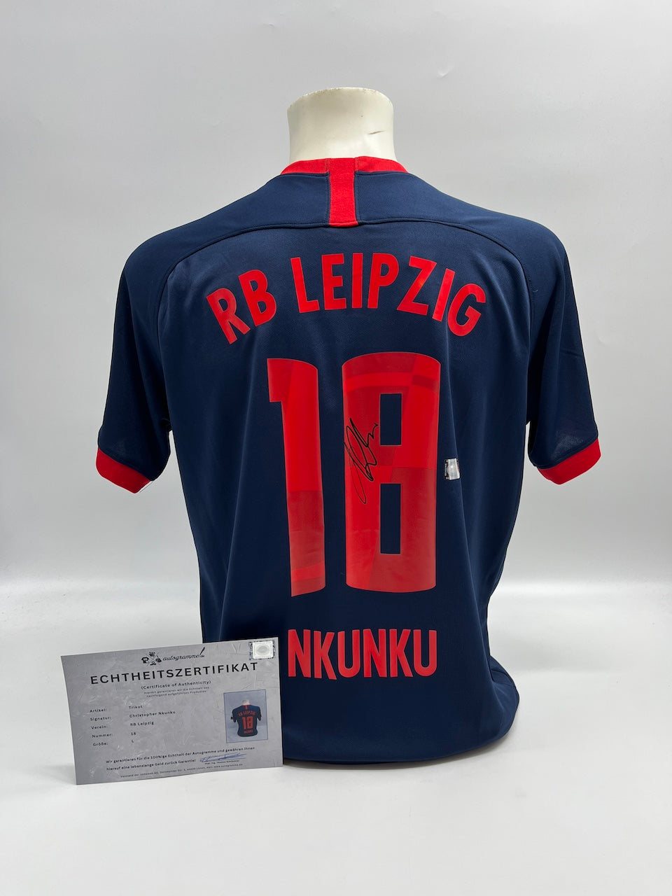 RB Leipzig Trikot Christopher Nkunku signiert COA Autogramm Fußball Nike Neu L