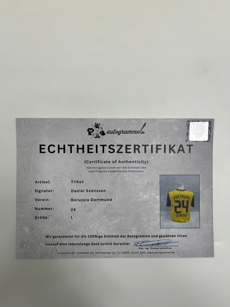 Borussia Dortmund Trikot Daniel Svensson signiert BVB Autogramm Puma L