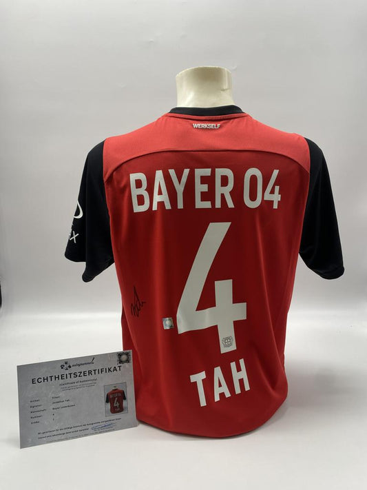 Bayer Leverkusen Trikot Jonathan Tah signiert Autogramm Castore COA L