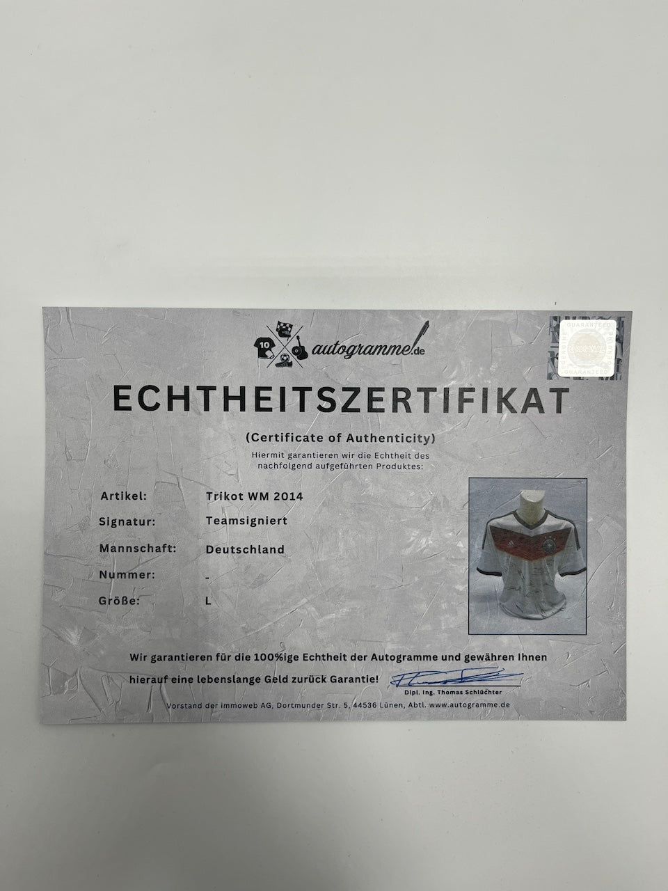 Germany Jersey World Cup 2014 Team Signed Football DFB World Champions Adidas L