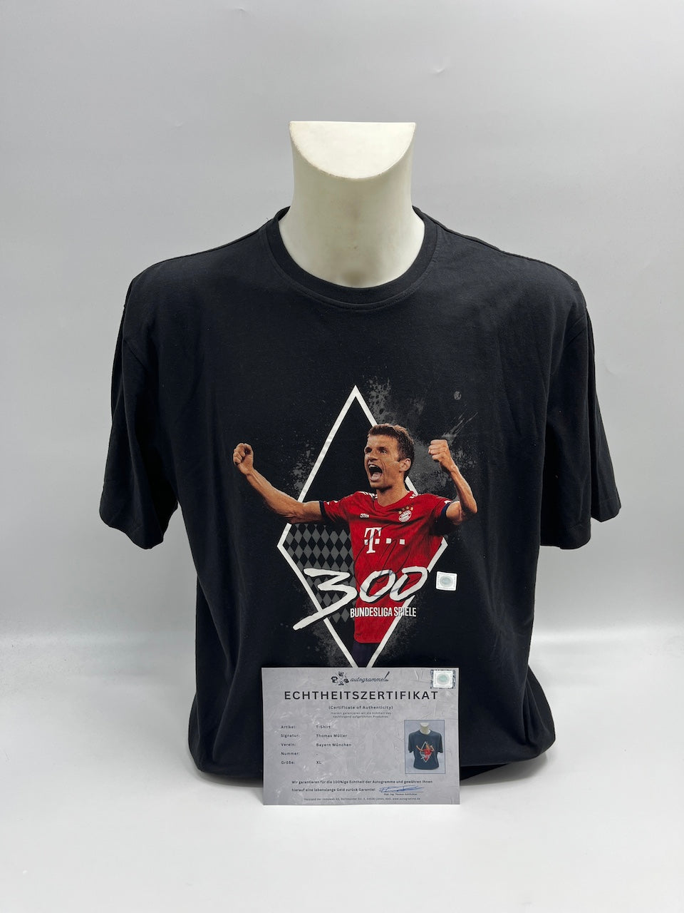 Bayern München T-Shirt Thomas Müller signiert Autogramme Bundesliga COA neu XL