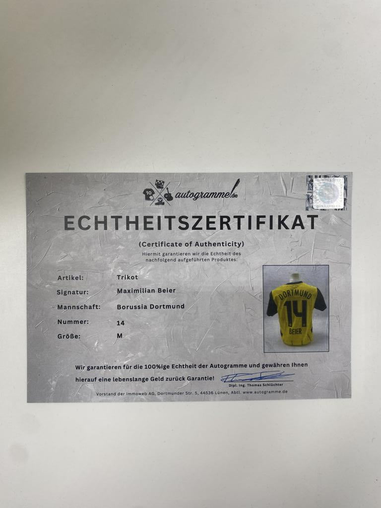 Camiseta auténtica del Borussia Dortmund firmada por Maximilian Beier, nueva camiseta Puma M del BVB