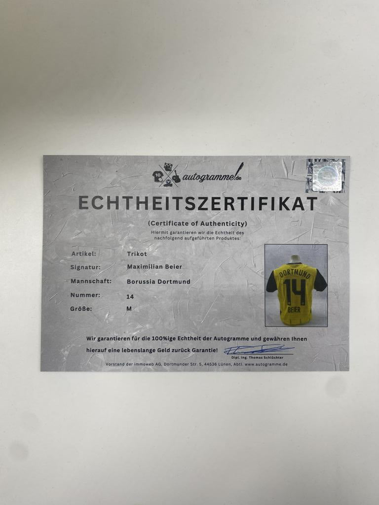 Borussia Dortmund Authentic Jersey Maximilian Beier signed BVB new Puma M