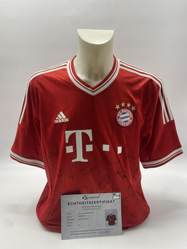 Bayern München Trikot 2013/2014 Teamsigniert Autogramm COA Adidas Fußball XL