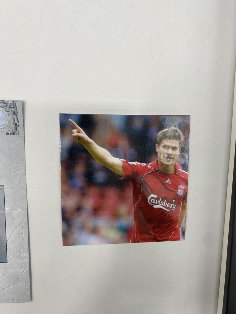 Captain's armband signed by Xabi Alonso in a framed FC Liverpool autograph COA