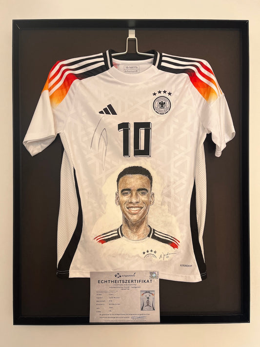 DFB Trikot Portrait Jamal Musiala handgemalt und signiert Adidas 176