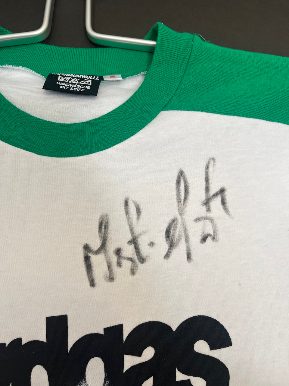 Gladbach Repro Trikot Portrait Berti Vogts handgemalt und signiert S