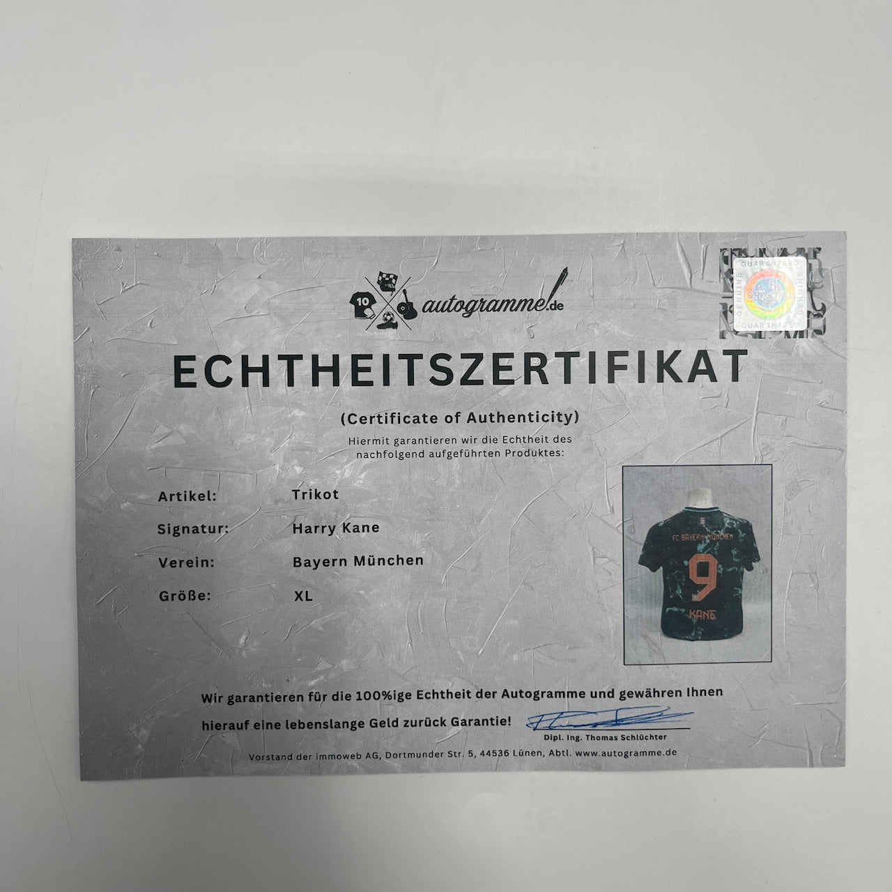 Bayern München Damentrikot Harry Kane signiert Autogramm Adidas COA XL