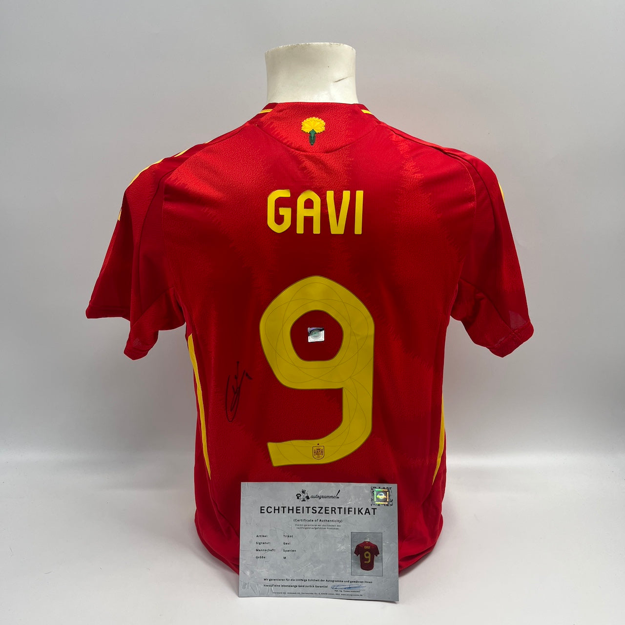 Spanien Authentic-Trikot Gavi signiert COA Autogramm neu M