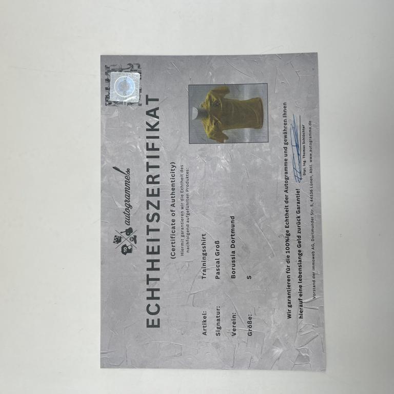 Borussia Dortmund Trainingsshirt Pascal Groß signiert Puma COA Autogramm S